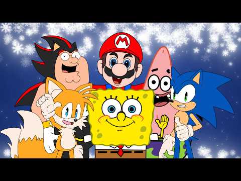 SONIC AND SPONGEBOB CARTOON CROSSOVER SHORTS