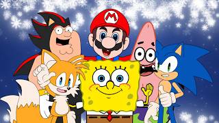 SONIC AND SPONGEBOB CARTOON CROSSOVER SHORTS