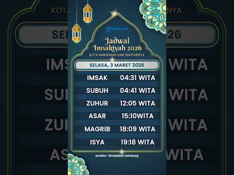 Jadwal Imsakiyah Kota Makassar Selasa 3 Maret 2026, Lengkap dengan Jadwal Sholat