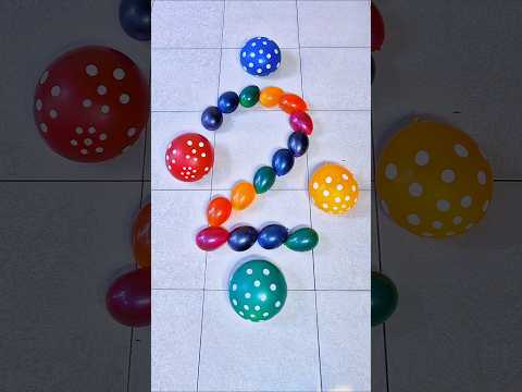 Number 2 and Four Polka Balloon Color Asmr Sound