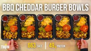 BBQ Cheddar Burger Bowls Meal Prep