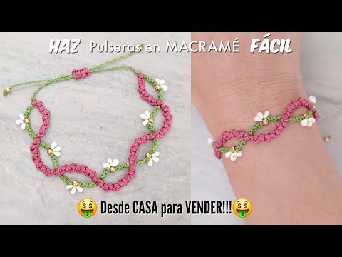Como hacer PULSERA FÁCIL Y RÁPIDO EN MACRAMÉ | MACRAMÉ NUDOS BÁSICOS PARA PRINCIPIANTE #diymacrame