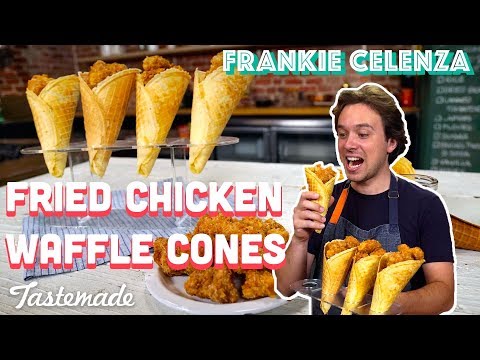 Fried Chicken Waffle Cones I Frankie Celenza