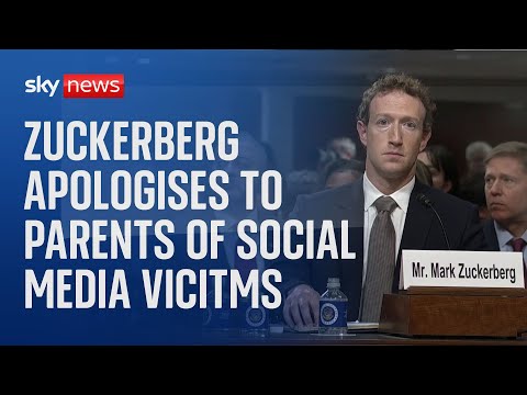 Mark Zuckerberg apologises to families of social media victims at senate hearing