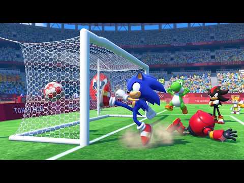 Mario & Sonic Tokyo 2020 Olympics Football - Sonic vs Bowser vs Yoshi vs Amy | All-Out Battle 4K UHD
