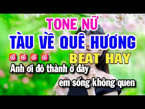 Tàu Về Quê Hương Karaoke Tone Nữ (Am) Nhạc Sống 2025 | Huỳnh Lê