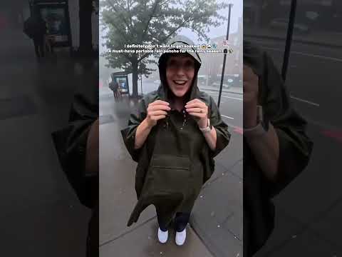 <strong>THIS</strong> <strong>3</strong>-IN-1 WATERPROOF RAIN PONCHO FEATURES A HOOD AND SLEEVES MAKIN