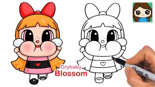 How to Draw Powerpuff Girl Blossom Crybaby | Pop Mart