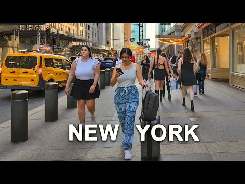 New York City 4K Summer Walk 2025 NYC Walking Tour Manhattan Times Square USA Virtual Walk New York