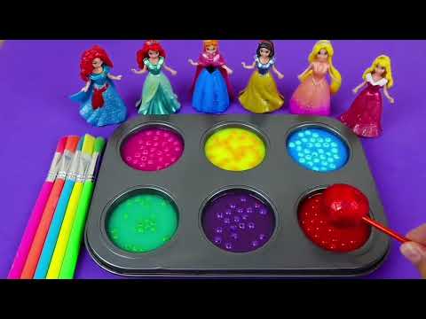 Satisfying Video I How to make Glossy Lolipops in to Heart Pool AND Rainbow Painted Cutting ASMR