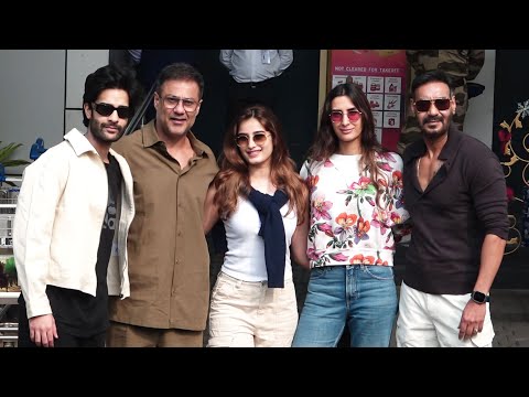 Ajay Devgn, Aaman Devgan, Rasha Thadani, Abhishek Kapoor & Pragya Kapoor Spotted At Kalina Airport