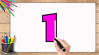 Learn Number and Learn Colours / Number Colouring Pages #colours #number #colouring #12345rhymes