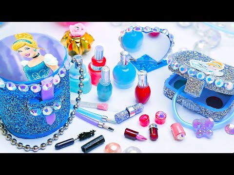 18 DIY Miniature Cinderella Cosmetics ~ Eyeshadow palette, Sequin Backpack and more!