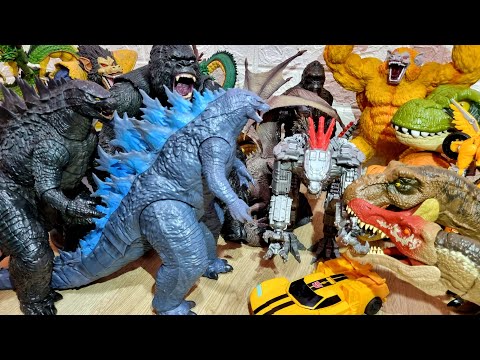 Toy Review Godzilla, Mechagodzilla, Trex, Spinosaurus, Transformers, Kong, Dragon