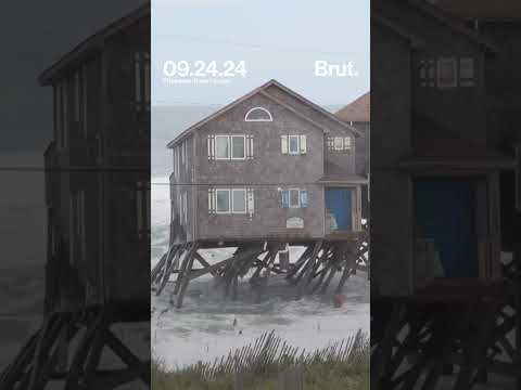 Oceanfront homes continue to collapse into the Atlantic Ocean in Rodanthe, NC.