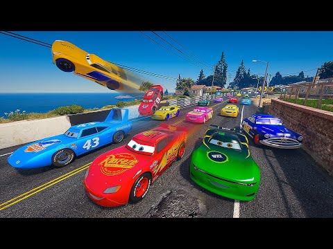 Epic City Race with McQueen Cruz Ramirez The King Jackson Storm & More Action Packed Cars Adventure!