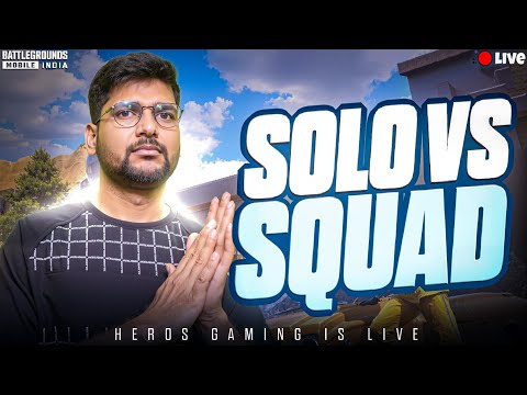 BGMI SOLO vs SQUAD || HEROSGAMING #shortlive #shortsfeed #bgmilivetelugu