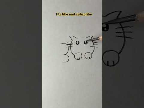 Easy cat drawing with number 300 #art #drawing #satisfying #easydrawing