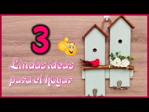 DECORA TU HOGAR CON ESTAS 3 LINDAS IDEAS - Crafts for the home - Manualidades con restos de madera