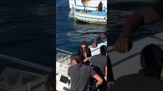Justin Bieber and Hailey Bieber leaving the island of Panarea, Italy, by boat #justinbieber