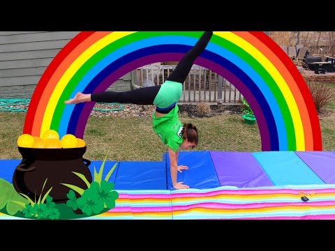 END OF THE RAINBOW GYMNASTICS GAME | St. Patrick's Day Gymnastics Challenge!