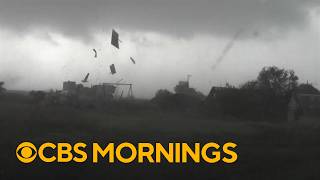 YouTube video thumbnail: Debris Flies Across Central Kansas as Storms Slam Plains