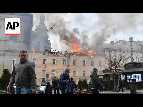 YouTube video thumbnail: Zelenskyy: Scale of Attack in Ukraine Show Russia 'has no Intention' of Ending war