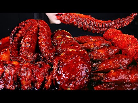 ASMR SPICY SEAFOOD, 해물찜 먹방, OYSTER, 굴 먹방, SPICY MUSHROOM, 버섯 먹방, 문어, OCTOPUS, 새우, SHRIMP 먹방MUKBANG