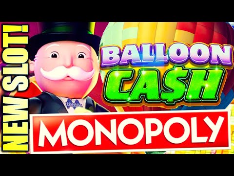 ★NEW SLOT!★ IT'S RAINING BAGS! MONOPOLY BALLOON CASH Slot Machine (LIGHT & WONDER)