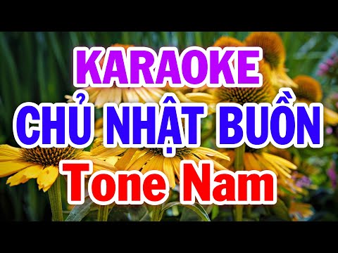Chủ Nhật Buồn Karaoke Tone Nam (Dm) Nhạc Sống Beat Hay | Huỳnh Lê