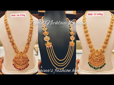 Latest Gold Necklace Design with weight @shainasfashionhub