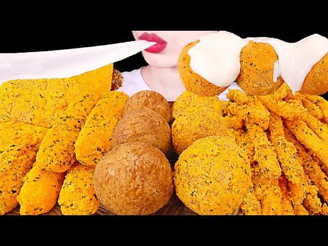 ASMR MUKBANG｜CHEESE BALL, CHEESE STICK, FRENCH FRIES, CORN DOG, CHICKEN 뿌링클 먹방 *치킨 치즈볼 치즈스틱 감자튀김 핫도그