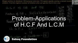 Problem-Applications of H.C.F And L.C.M