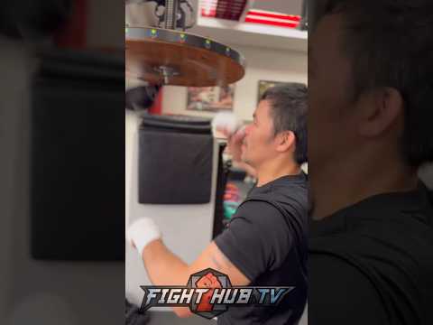Manny pacquiao smashes bags training for exhibition!