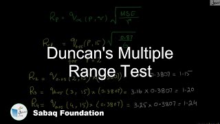 Duncan's Multiple Range Test