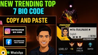 Top 7 Best Free Fire Bio Codes 🔥 | FF Stylish Bio 2025 #freefire #freefirebio #ffbiocode