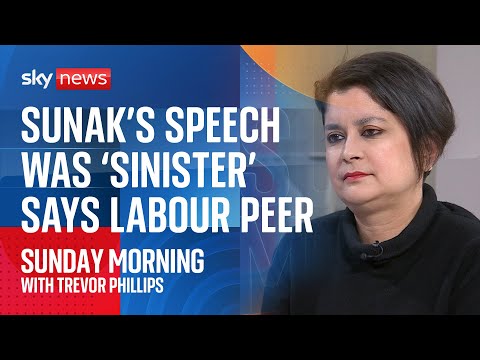 Labour peer and human rights lawyer describes Rishi Sunak's speech as 'sinister'