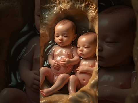 Hugging Twins babies inside the womb 🌙 Miracle of life #shorts #twins #twinsbaby #baby