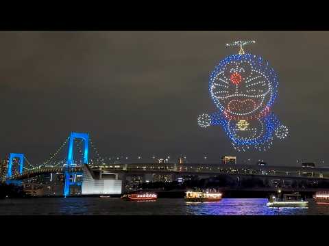 【最前列ノーカット】ドローンショー（ドラえもん）東京（お台場） [4K] Tokyo  (JAPAN)#万博