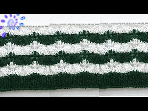 Two Color Knitting Design / Pattern For Baby Sweater , Frock , ladies Jacket