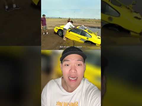 Mengandalkan kecepatan mobil bisa berjalan diatas air 🏎️ #Shorts #YouTubeShorts