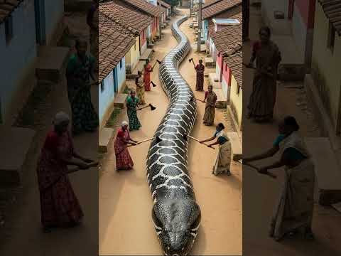 마을 여인들이 움직였다 | The village women took action | 村の女性たちが動いた 🐍👩🪓 #WILDLIFE #ANACONDA  #animallife