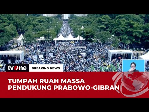 Penampakan Lautan Massa Pendukung Prabowo-Gibran Di GBK - TvOne