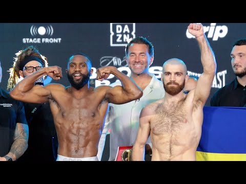 Jaron Ennis vs Karen Chukhadzhian • FULL WEIGH IN & INTENSE FACE OFF!