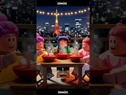 POV: Mira, Zoey, and Rumi Try Spicy Noodles in Paris #demonhunters #rumi #mira #zoey #paris #roblox