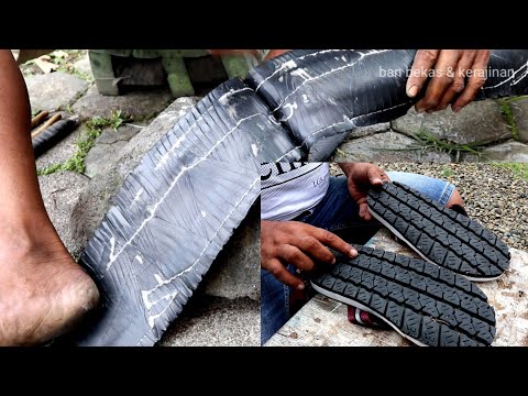 Making sandal soles from used tires