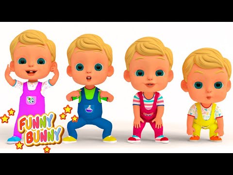 Head Shoulders Knees & Toes | Nursery Rhymes & Kids Songs - Funny Bunny  Compilation