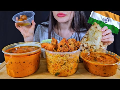 ASMR INDIAN FOOD | CHICKEN BIRYANI + PANEER MASALA MUKBANG | EATING SOUNDS
