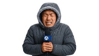 This Weatherman Freezes While Reporting on Cold Weather