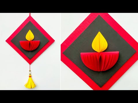 Beautiful Diwali Wall Hanging craft // Diwali Decoration ideas // paper Diya making